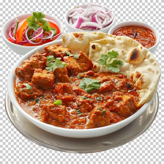 Индийская еда paneer roti nan индийская кухня индийский рис thali изолирован на прозрачном фоне