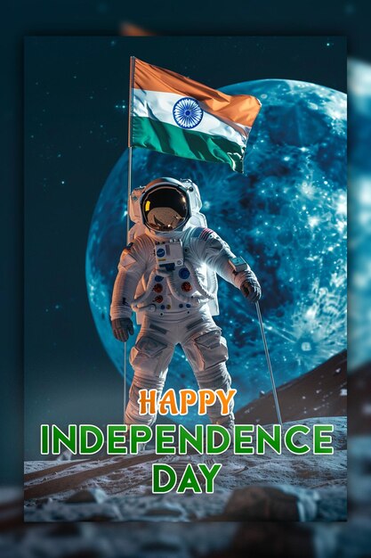 PSD indian happy independence day 15 august indian flag background for social media post design