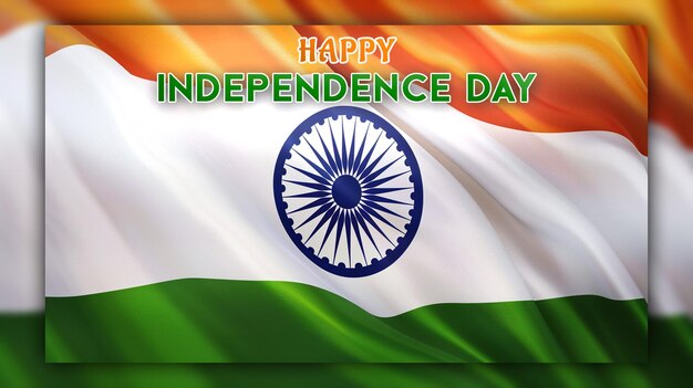 PSD indian happy independence day 15 august indian flag background for social media post design