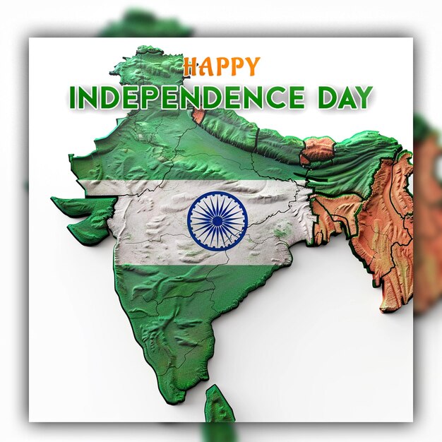 Indian happy independence day 15 august indian flag background for social media post design