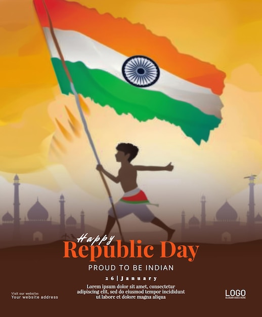 PSD indian happy republic day a celebration of democracy and unity