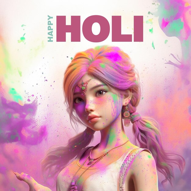 PSD indian holi social media design