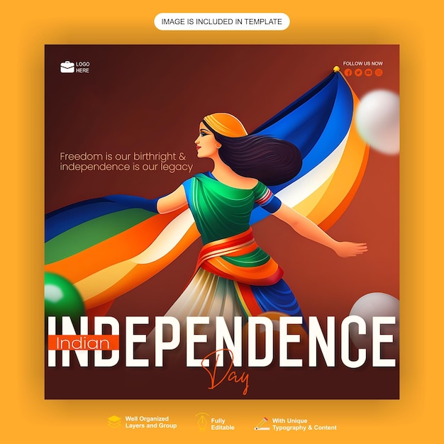 PSD indian independence day poster design