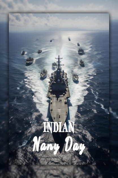 PSD День индийского флота с индийским флагом