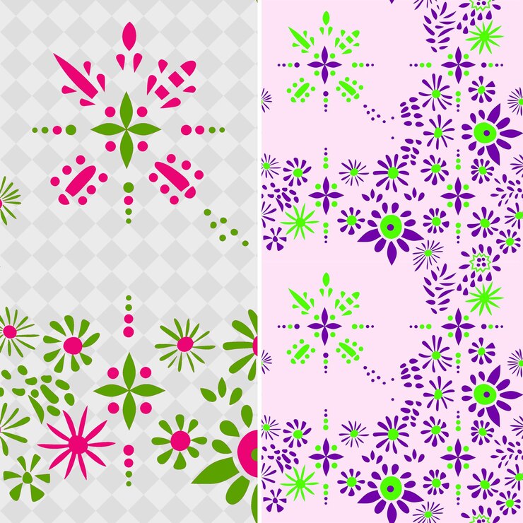 PSD indian rangoli patterns with geometric shapes and natural el creative abstract geometric vector