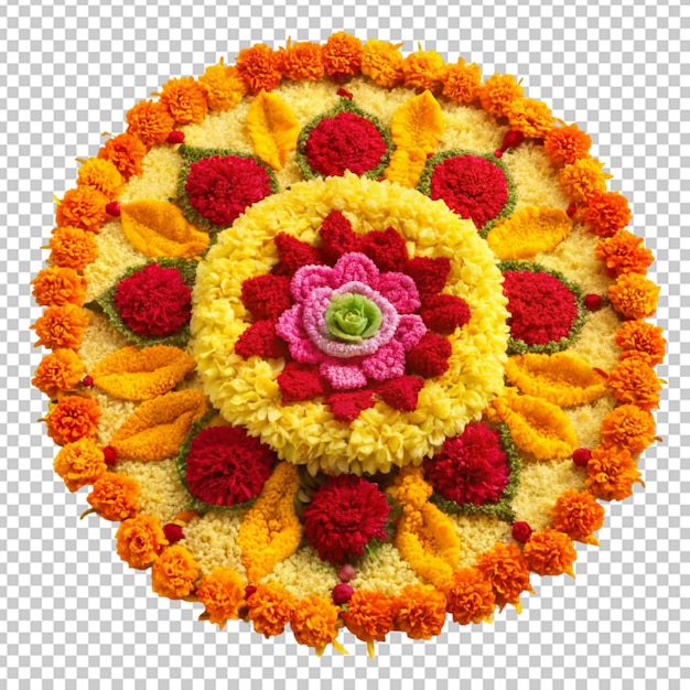 PSD indian rangoli on transparent background