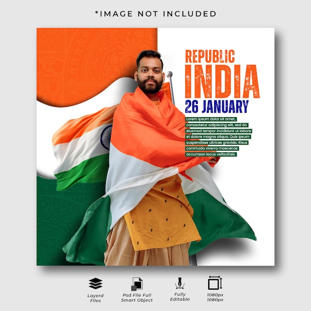 Indian republic day instagram post design