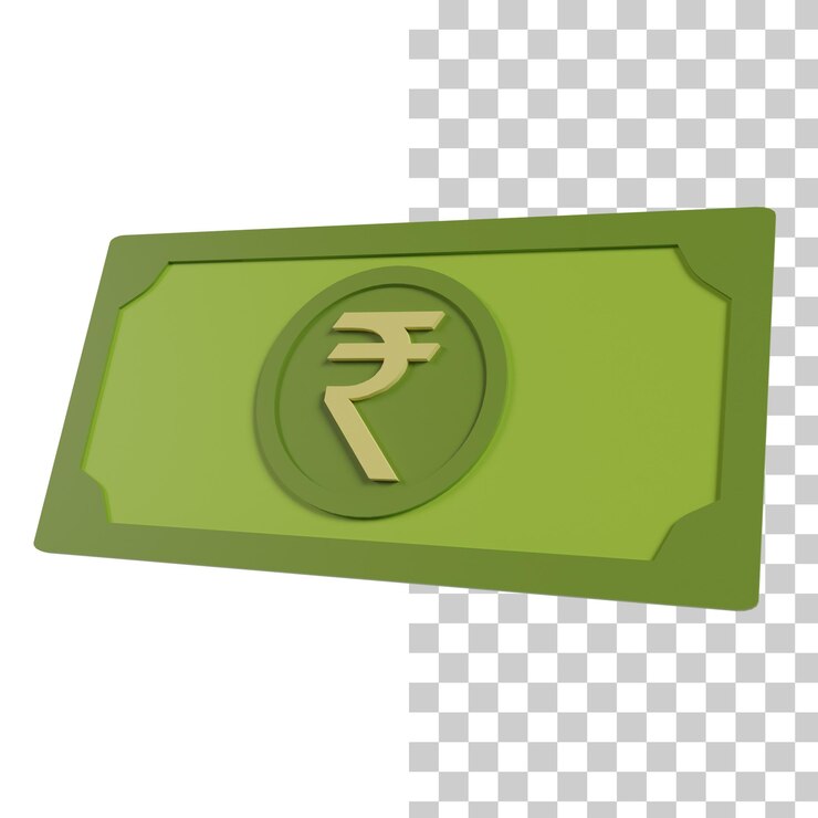 PSD indian rupee green note 3d icon