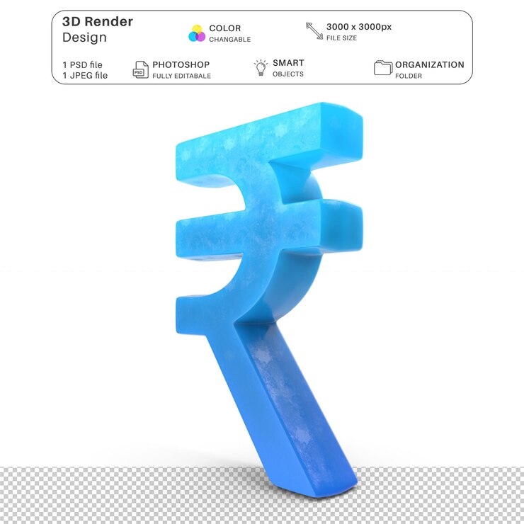 PSD indian rupee mockup 3d modeling psd file realistic indian rupee