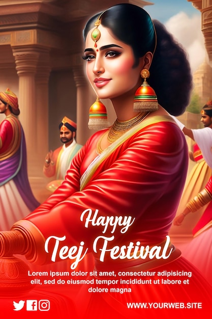 Indian Teej Festival PSD