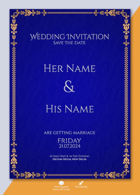 Indian wedding invitation card design