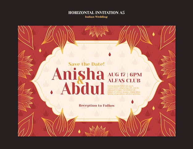 indian wedding template design