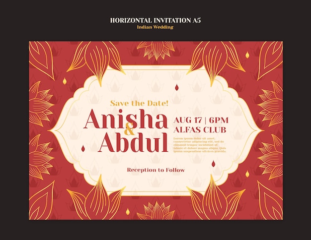 PSD indian wedding template design