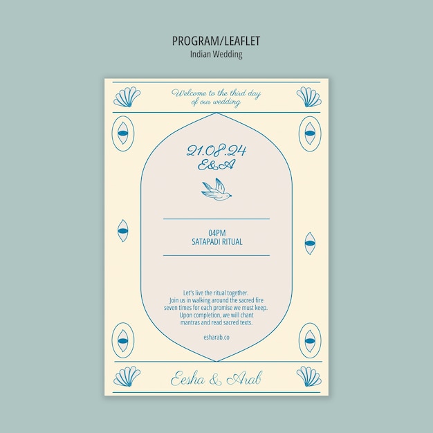 PSD indian wedding  template design