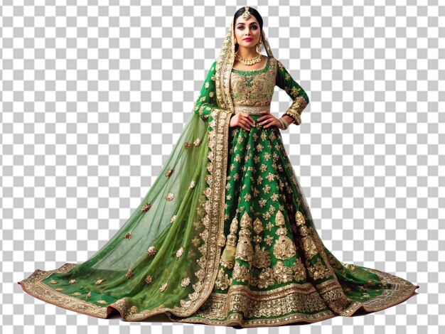 PSD indian woman in traditional clothingisolated on white background with clipping path psd template