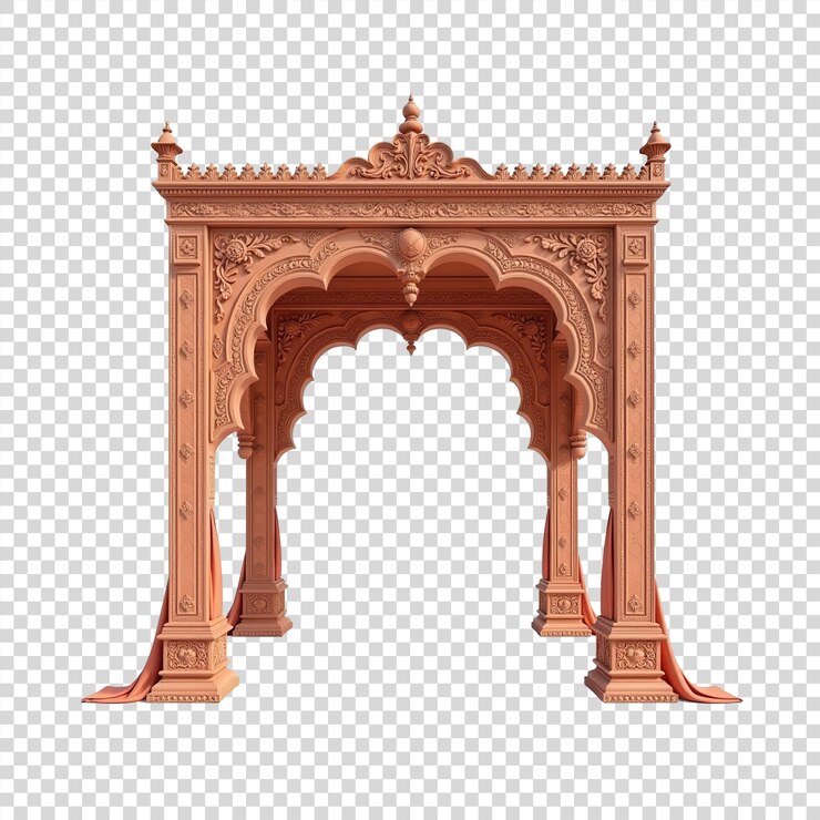 PSD indianstyle wedding mandap on transparent background