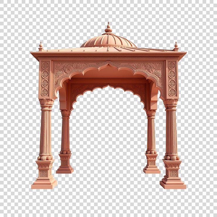 PSD indianstyle wedding mandap on transparent background
