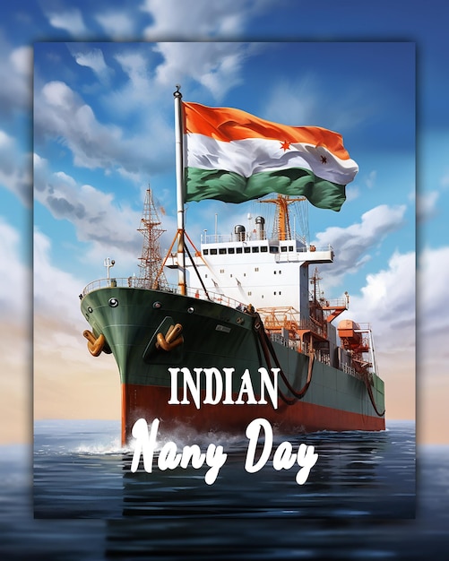 Indiase marine dag met indiase vlag