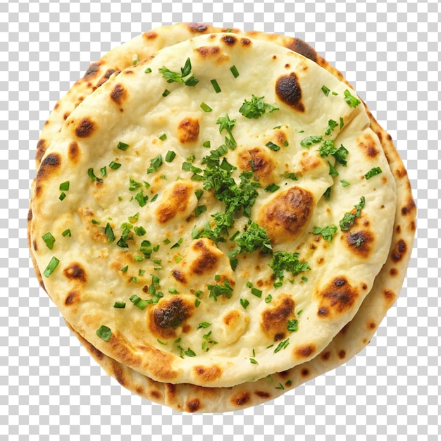 Indiase naan op een doorzichtige achtergrond