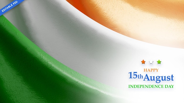 Indiase onafhankelijkheid 15 augustus met driekleurige vlag