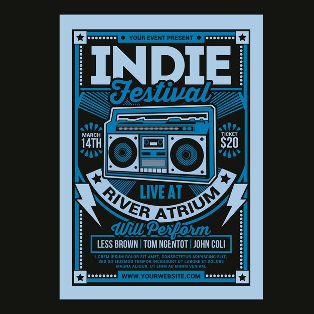 PSD indie music flyer