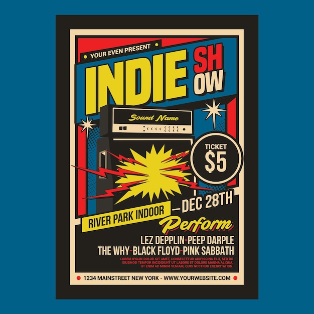 Indie music show flyer