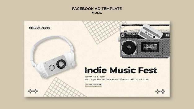 PSD indie music template design