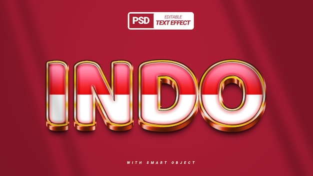 Indonesa red white elegant brave 3d text effect