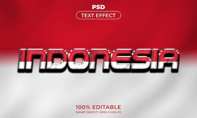 Indonesia 3d editable text effect style with background