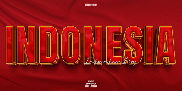 Indonesia 3D editable text effect