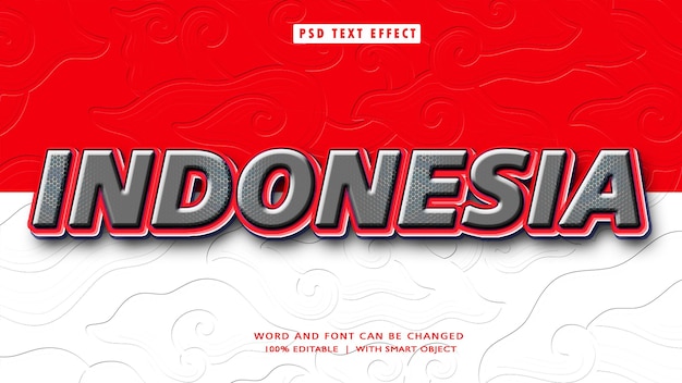 Indonesia 3D editable text effect