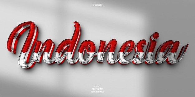Indonesia 3D redigerbar teksteffekt