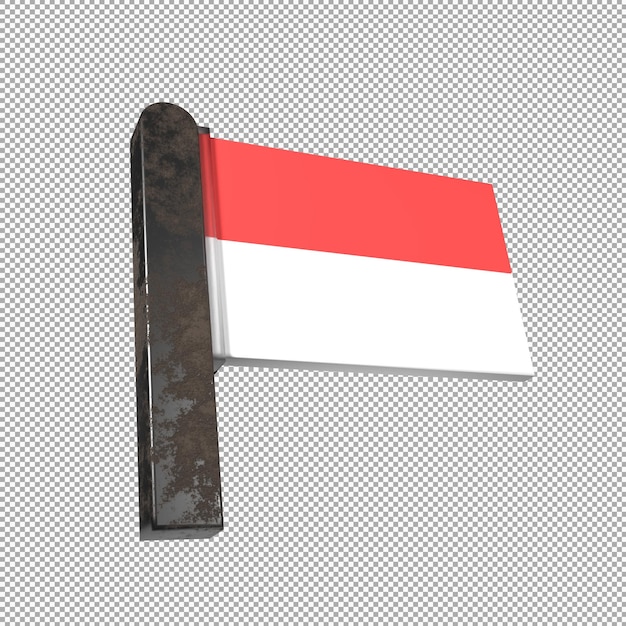 Indonesia 3d render flag icon isolated