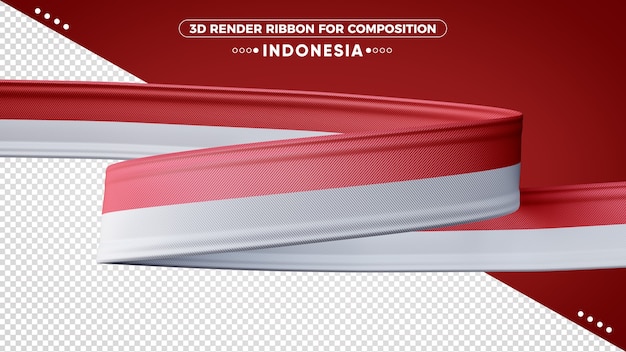 Indonesia 3d render ribbon for composition