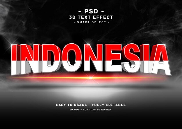 PSD インドネシア 3d テキストスタイル