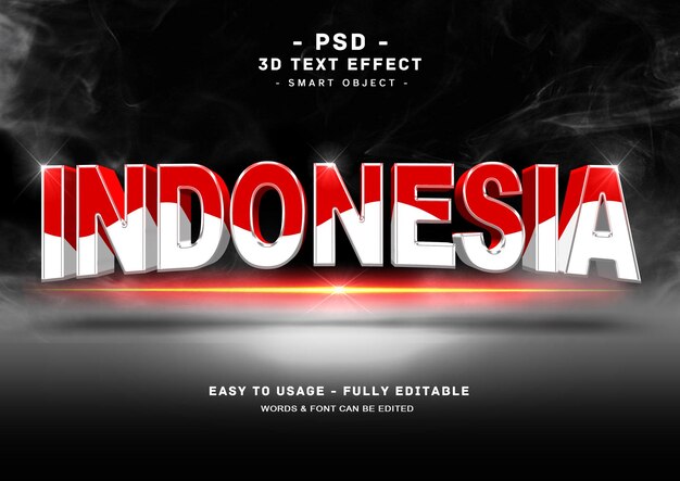 PSD インドネシア 3d テキストスタイル