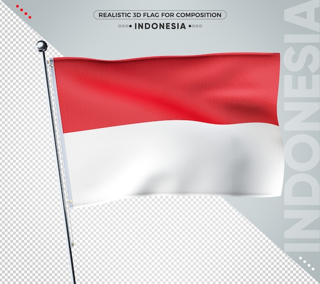 Индонезия 3d текстурированный флаг для композиции