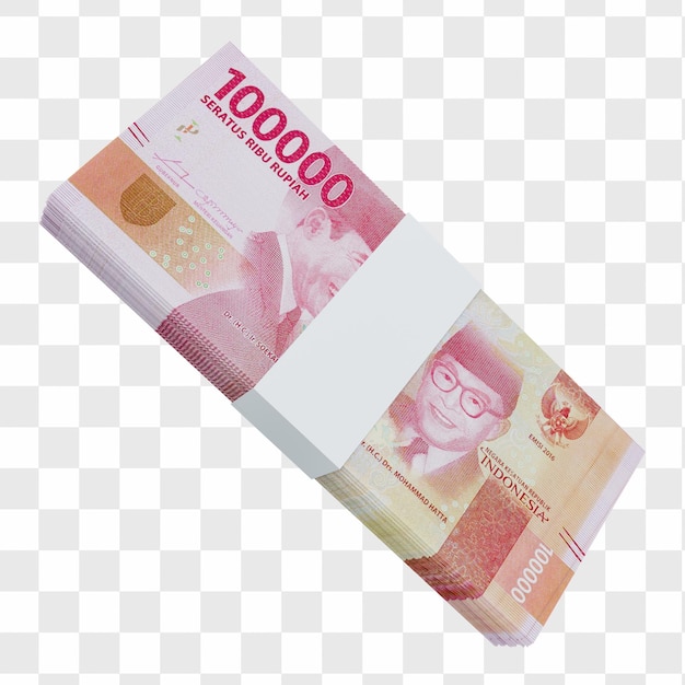 PSD indonesia currency rupiah 100.000: stack of rp indonesia banknote