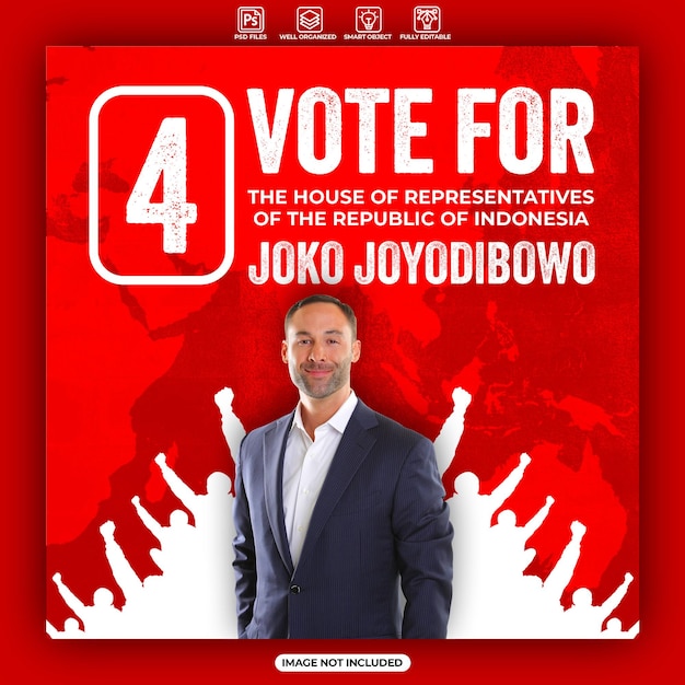 PSD indonesia democracy election poster or banner template