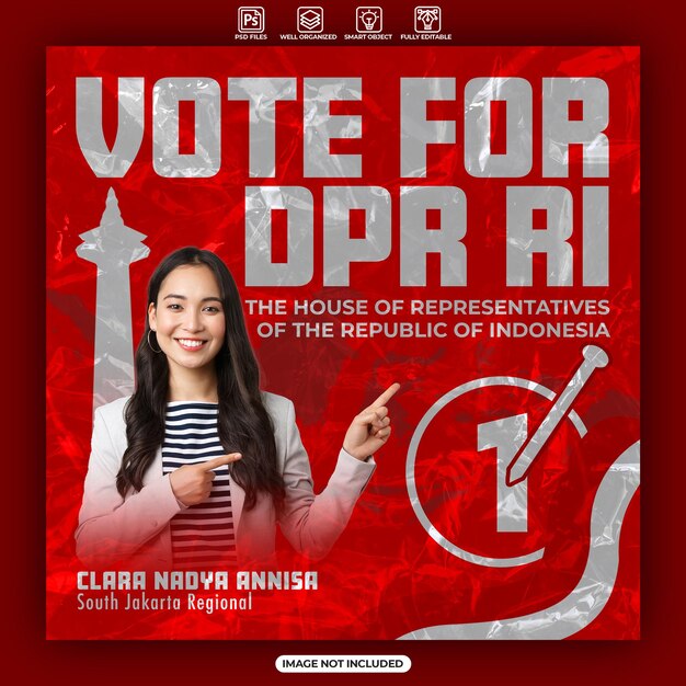 Indonesia democracy election poster or banner template