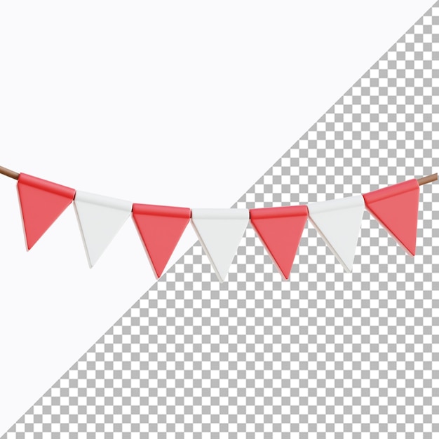indonesia flag garland 3d illustration