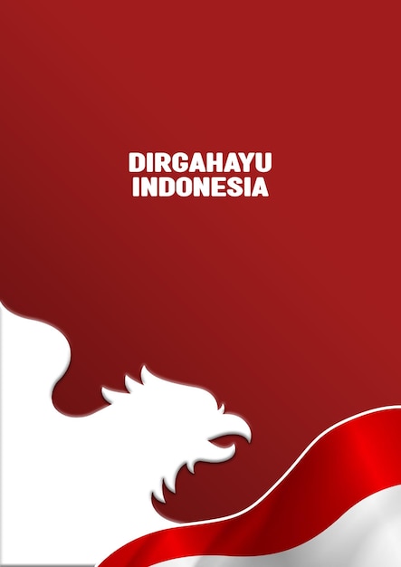 PSD インドネシアガルーダ独立記念日の背景赤