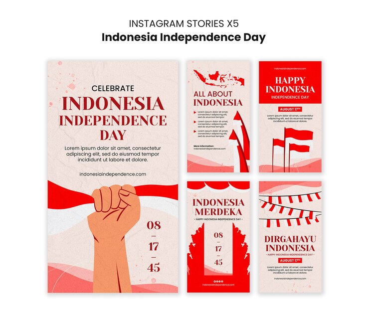 PSD インドネシアの独立記念日のテンプレート