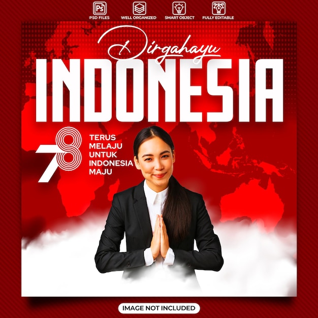 PSD indonesia independence day poster template