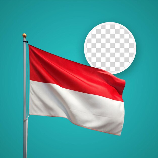 PSD indonesia monaco national flag isolated 3d white background