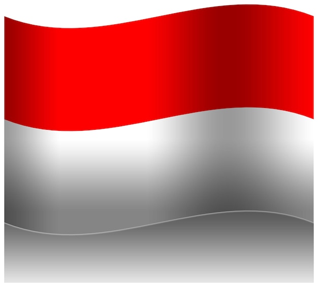 PSD インドネシアの国旗を振る 3d