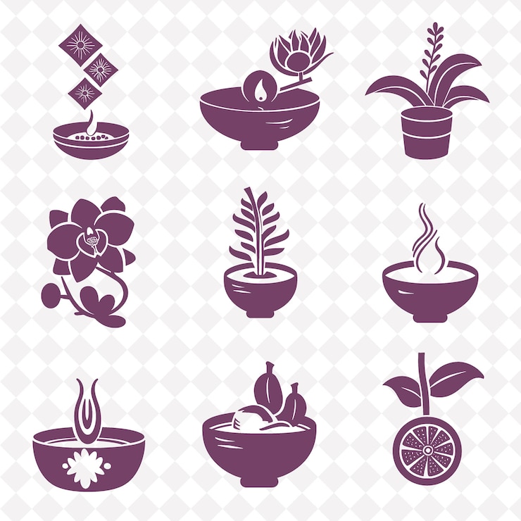 PSD indonesian cuisine with culinary icon showcasing a variety o culture inspired abstract vector design
