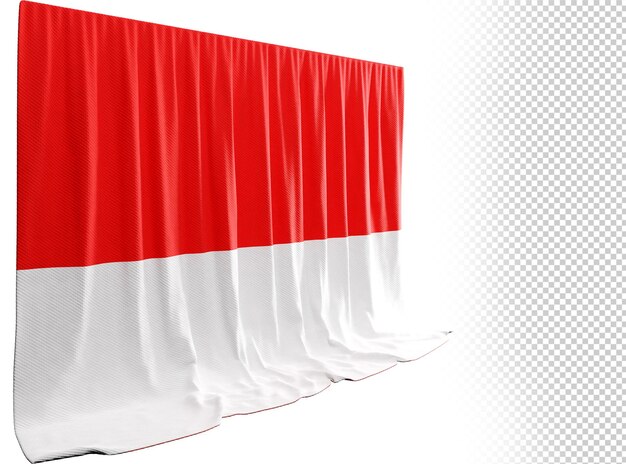 PSD indonesian flag curtain in 3d rendering indonesia's cultural diversity