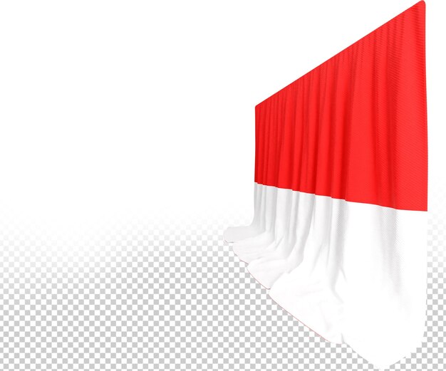 PSD indonesian flag curtain in 3d rendering indonesia's cultural diversity