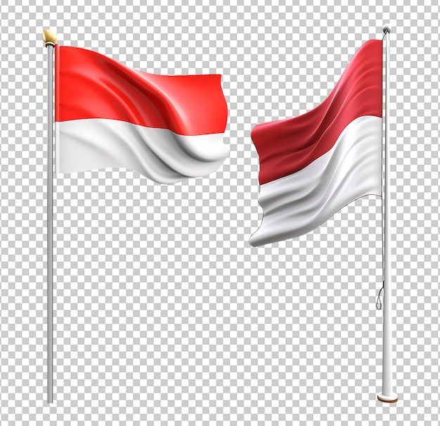 PSD elemento della bandiera indonesiana per la decorazione della celebrazione dell'indonesia